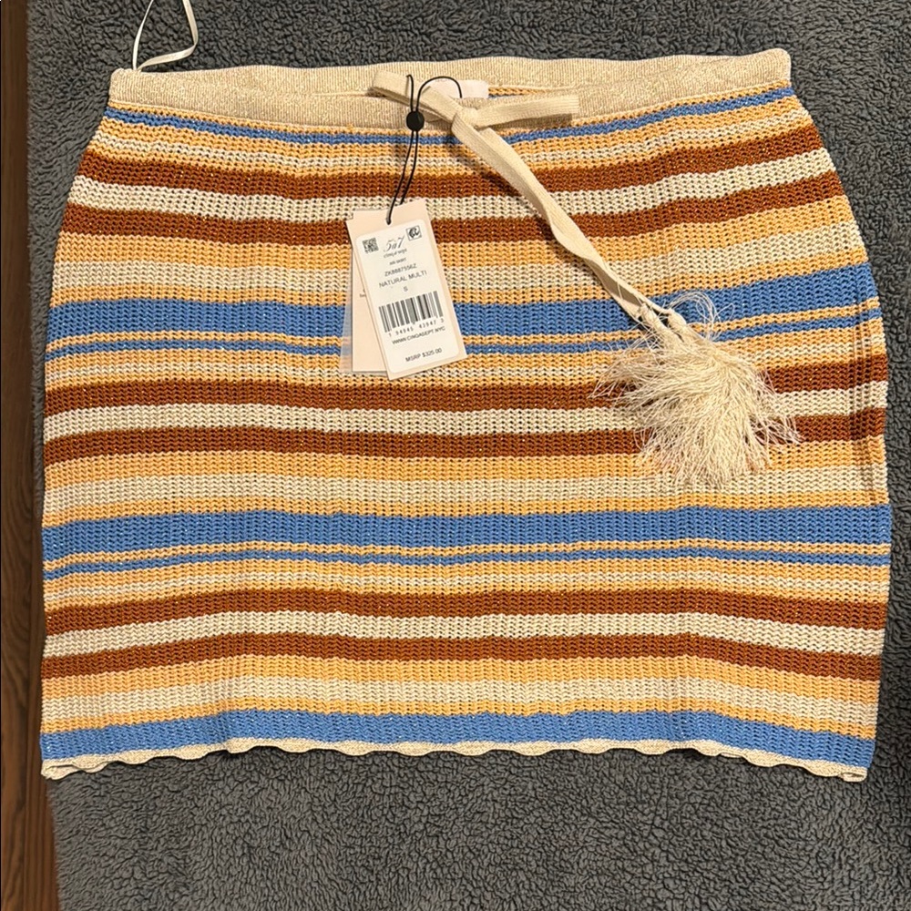 Striped Knit Skirt and Knit Shirt
